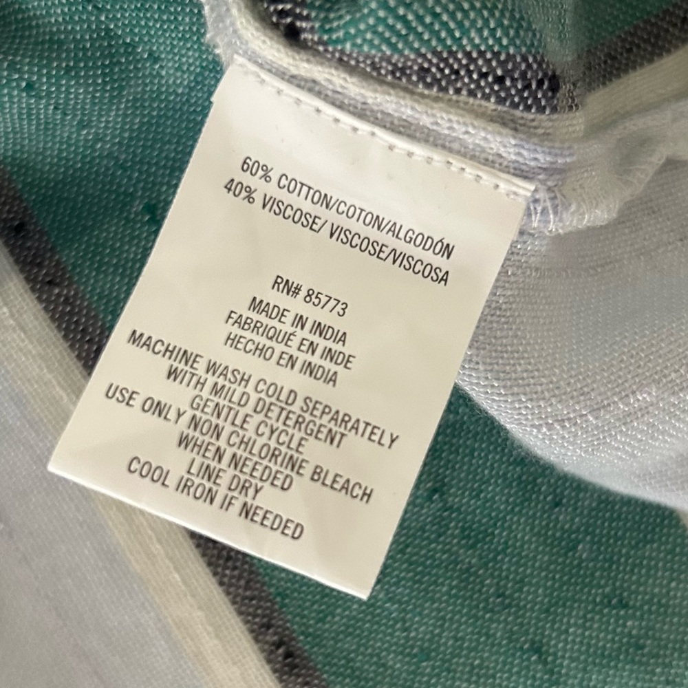 Oneill Reid Multi Striped White Green Button Up Plunge V-Neck Midi Dress Small - Picture 14 of 15